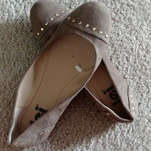 Tan Flats with Gold Accents